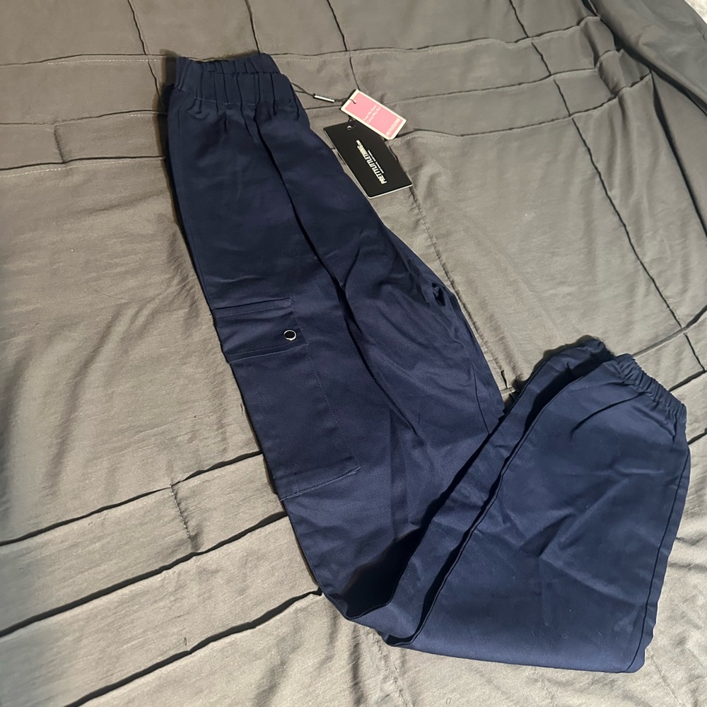 PrettyLittleThing Navy Ankle Pants